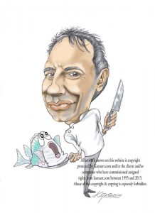 chef caricature Raymond Blanc
