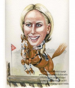 caricature Zara eventing royal competitor